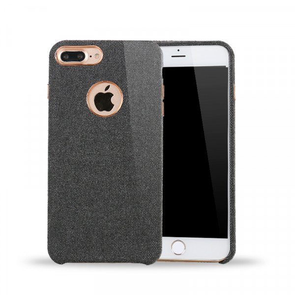 Wholesale iPhone 8 Plus / iPhone 7 Plus / iPhone 6S 6 Plus Wool Style Armor Hybrid Case (Black)